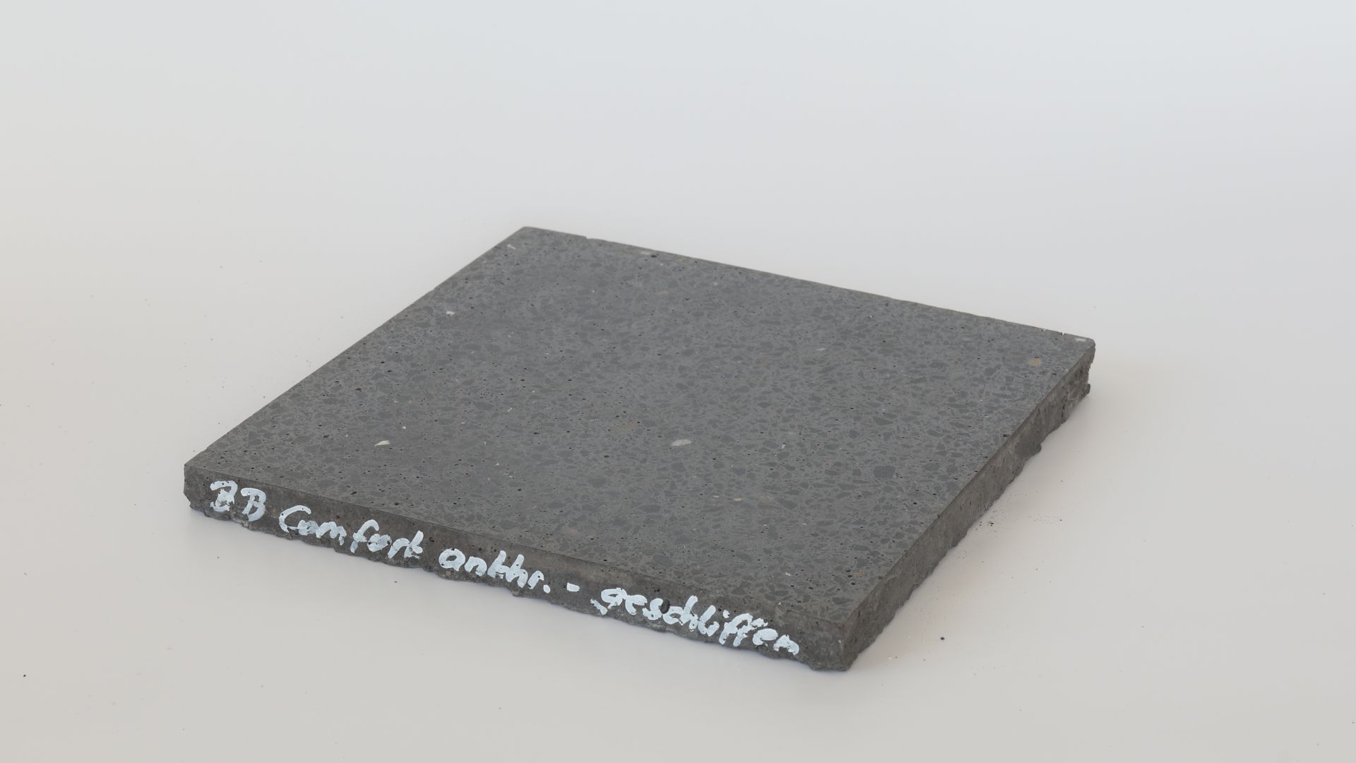 Sample Slab_concrete  cast stone_'Comfort anthrazit'_geschliffen